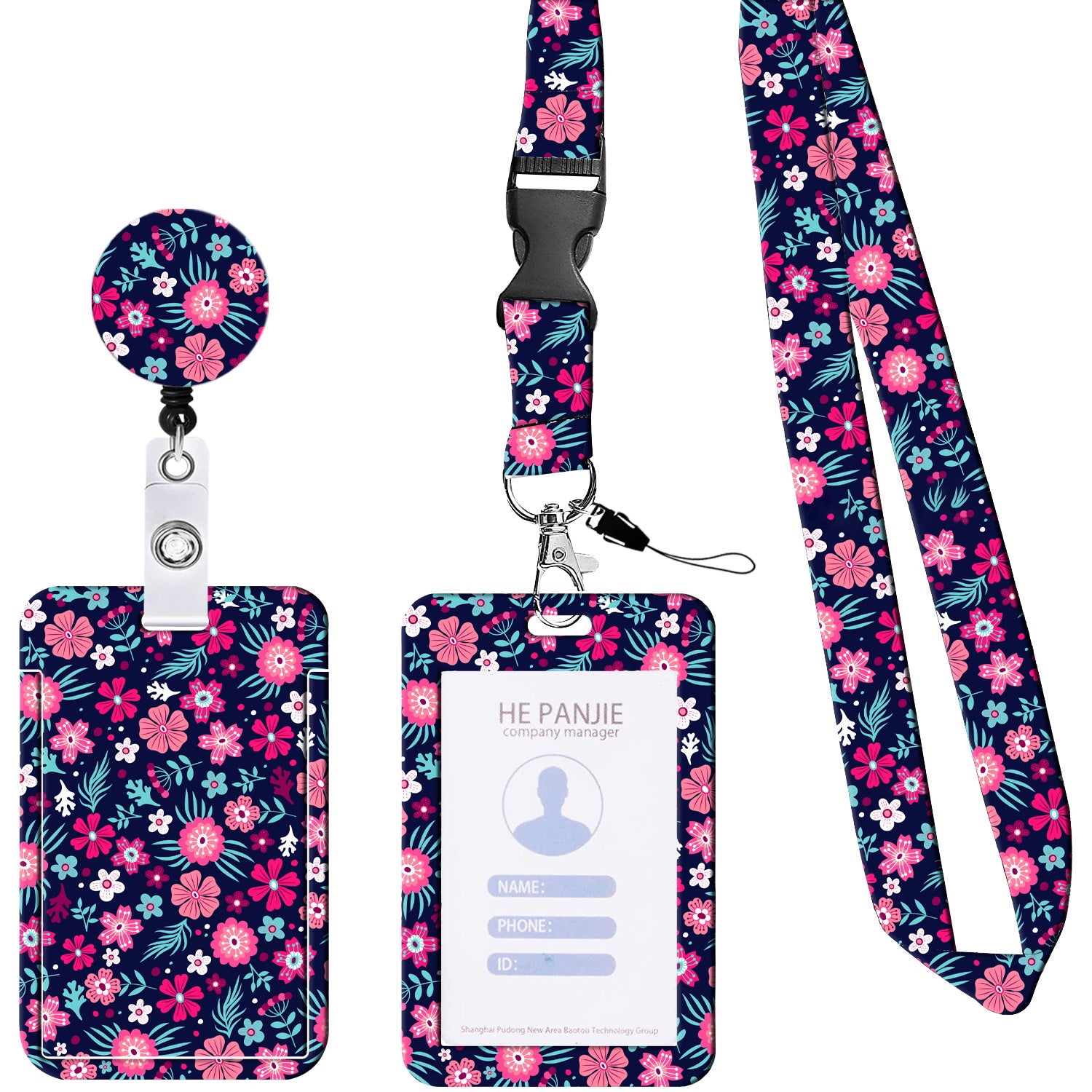 Wholesale Polyester Lanyard Sunflower Lanyard Card Holder Keychain